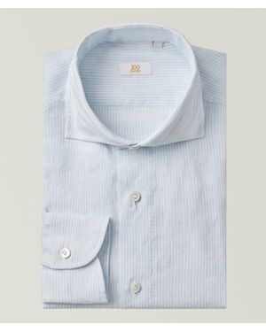 100 Hands Striped Linen Dress Shirt - Blue