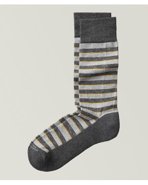 Marcoliani Simple Stripe Pima Sneaker Socks - Grey