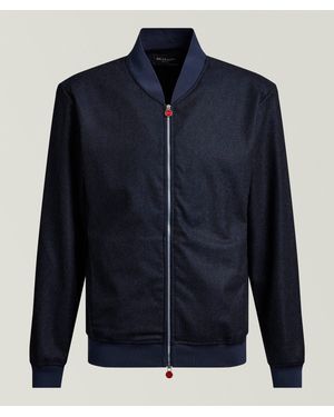 Kiton Brushed Wool Blouson - Blue