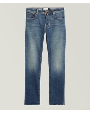 Jacob Cohen Bard Argyle Patch Slim-Fit Jeans - Blue