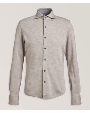 Isaia Double Face Wool-Blend Shirt - Natural