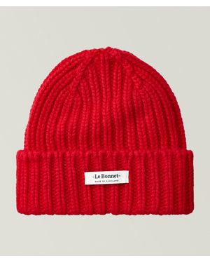 Le Bonnet Le Logo Wool-Angora Ribbed Beanie - Red