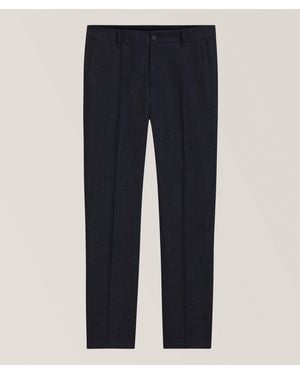 BOSS Slim-Fit Wool-Linen Pants - Blue