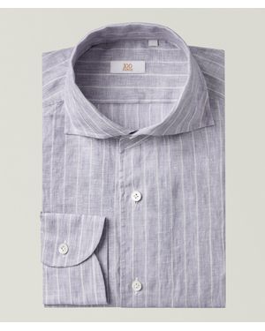 100 Hands Striped Linen Dress Shirt - Blue