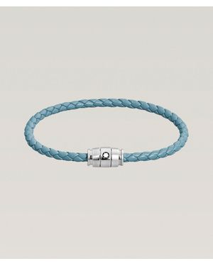 Montblanc Meisterstã¼Ck Three Ring Woven Leather Bracelet - Blue