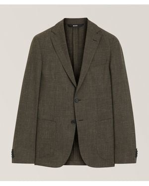 BOSS Hanry Mãlange Wool-Linen Sport Jacket - Green