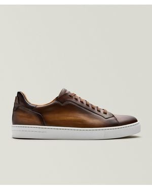 Magnanni Amadeo Burnished Leather Sneakers - Brown