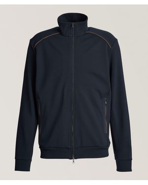 Paul & Shark Typhoon Re-4X4 Full-Zip Piping Sweater - Blue