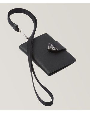 Prada Leather Lanyard Wallet - Black