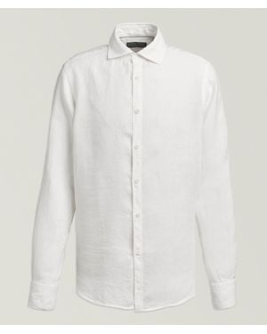 Canali Garment-Dyed Linen Shirt - White