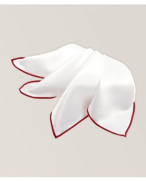 Dion Lee Contrast Trim Silk Pocket Square - Natural