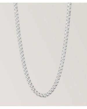 Tateossian Martellato Curb Chain Rhodium-Plated Necklace - Natural