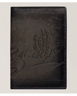 Berluti Jagua Scritto Leather Cardholder - Black