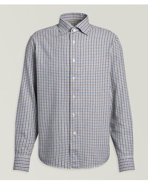 Robert Talbott Morgan Luxe Flannel Check Shirt - Grey