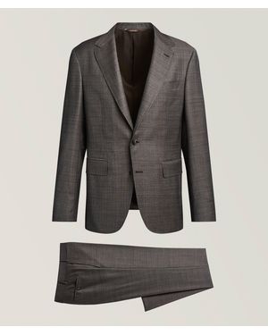 Canali Kei Denim-Effect Wool Suit - Grey