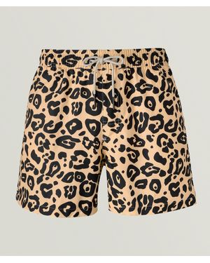Oas Leo Leopard-Print Swim Shorts - Natural