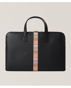 Paul Smith Signature Stripe Slim Folio Briefcase - Black