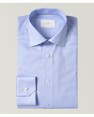 Eton Slim-Fit Elevated Textured Dress Shirt - Blue