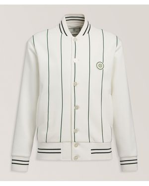 Camplin Stripe Courtside Varsity Jacket - Natural
