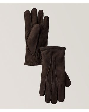 Hestra Handcrafted Suede-Cashmere Gloves - Black