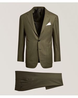 Kiton Brushed Wool-Cashmere Suit - Green