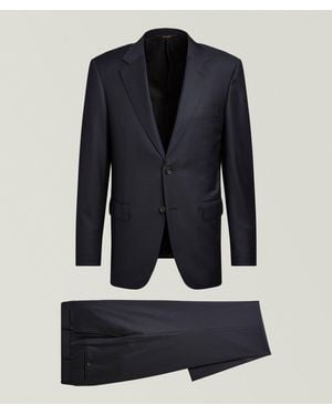 Canali Contemporary Check Wool Suit - Blue