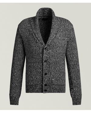 Brioni Mãlange Wool Shawl Cardigan - Black