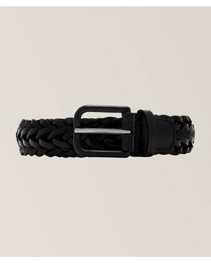 Giorgio Armani Braided Leather Belt - Black
