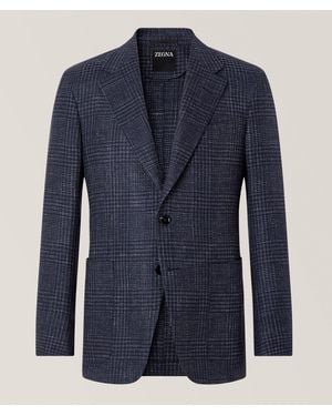 ZEGNA Prince Of Wales Cashmere-Blend Sport Jacket - Blue