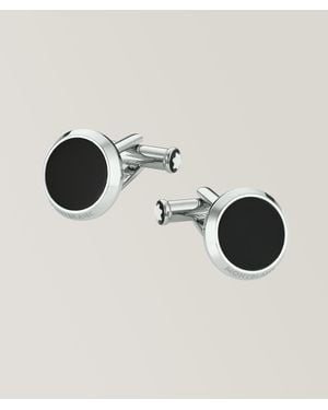 Montblanc Meisterstã¼Ck Onyx Round Cufflinks - Black