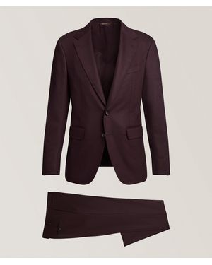 Canali Kei Travel Wool-Blend Suit - Purple