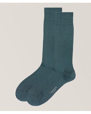 Marcoliani Solid Flat Pima Cotton-Blend Socks - Green