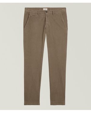 BRIGLIA Slim-Fit Stretch Brushed Cotton Pants - Natural