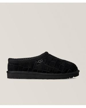 UGG Tasman Woven Shearling-Lined Mules - Black