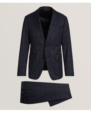 Harold Plaid Virgin Wool Suit - Blue
