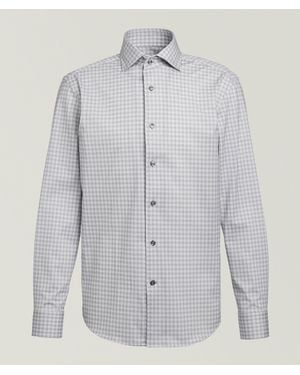 Bugatchi Devon Gingham Check Ooohcotton Shirt - Blue