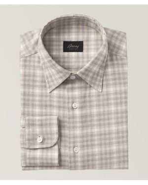 Brioni Sartorial Flannel Plaid Shirt - Grey