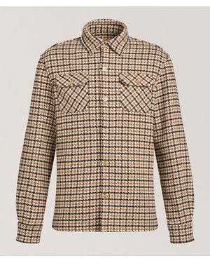 Camplin Houndstooth Wool-Blend Overshirt - Brown