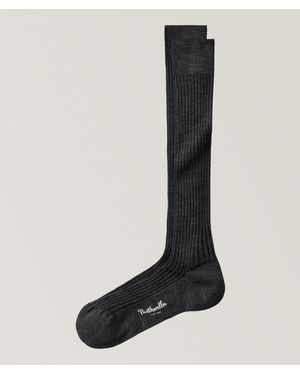 Pantherella Knee-High Merino Ribbed Socks - Black