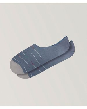 Bugatchi Dotted-Line No-Show Socks - Blue