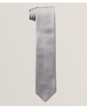 Canali Solid Silk Tie - Grey
