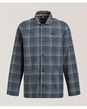 BOSS Chris Plaid Flannel Pyjama Set - Blue