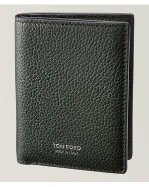 Tom Ford Grain Leather Folding Cardholder - Green