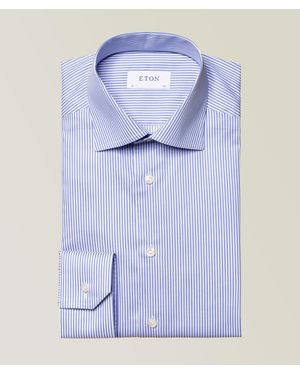 Eton Slim-fit Striped Cotton Twill Shirt - Blue