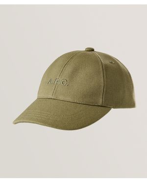 A.P.C. Embroidered Logo Baseball Cap - Green