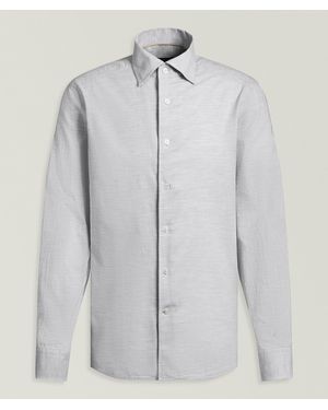 Robert Talbott Morgan Brushed Cotton Twill Shirt - Grey
