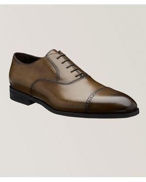 To Boot New York Everly Burnished Leather Cap-Toe Oxfords - Brown