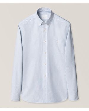 Eton Ivy-Fit Striped Cotton Oxford Shirt - Blue