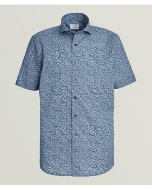 Emanuel Berg Marseille Printed Stretch-Cotton Shirt - Blue