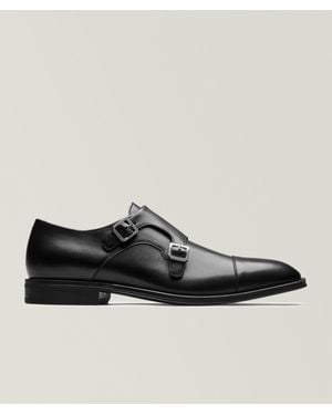 BOSS Derrek Leather Monk Strap Dress Shoes - Black